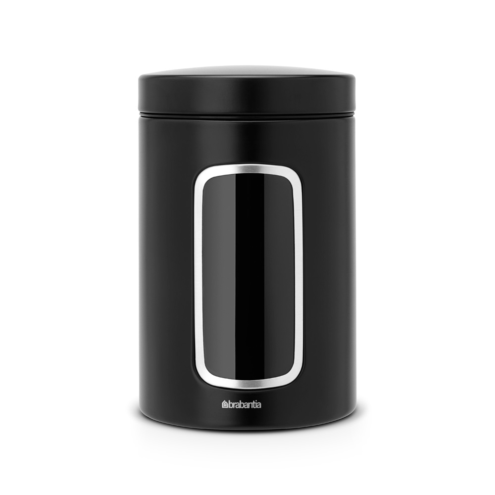 Ємність Brabantia Window Canister для зберігання сипучих продуктів, 1,4 л, чорний (333521) - фото 1