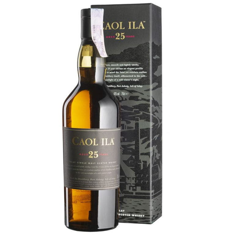 Виски Caol ila Single Malt Scotch Whisky 25 лет, в подарочной упаковке, 43%, 0,7 л - фото 1