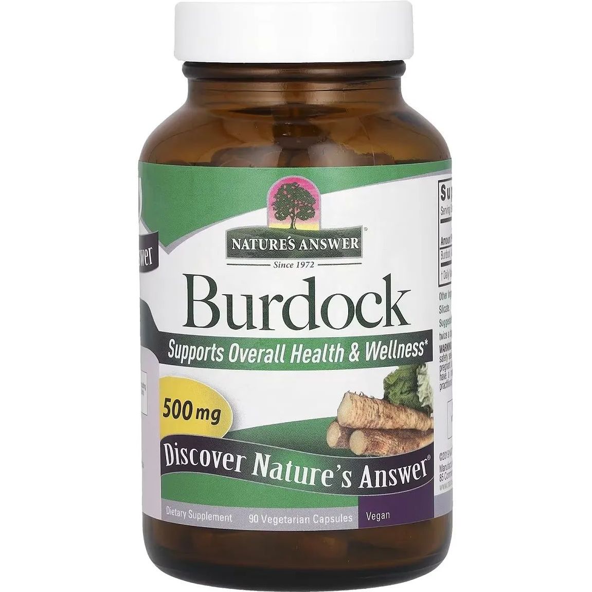 Лопух Nature's Answer Burdock 500 мг 90 вегетаріанських капсул - фото 1