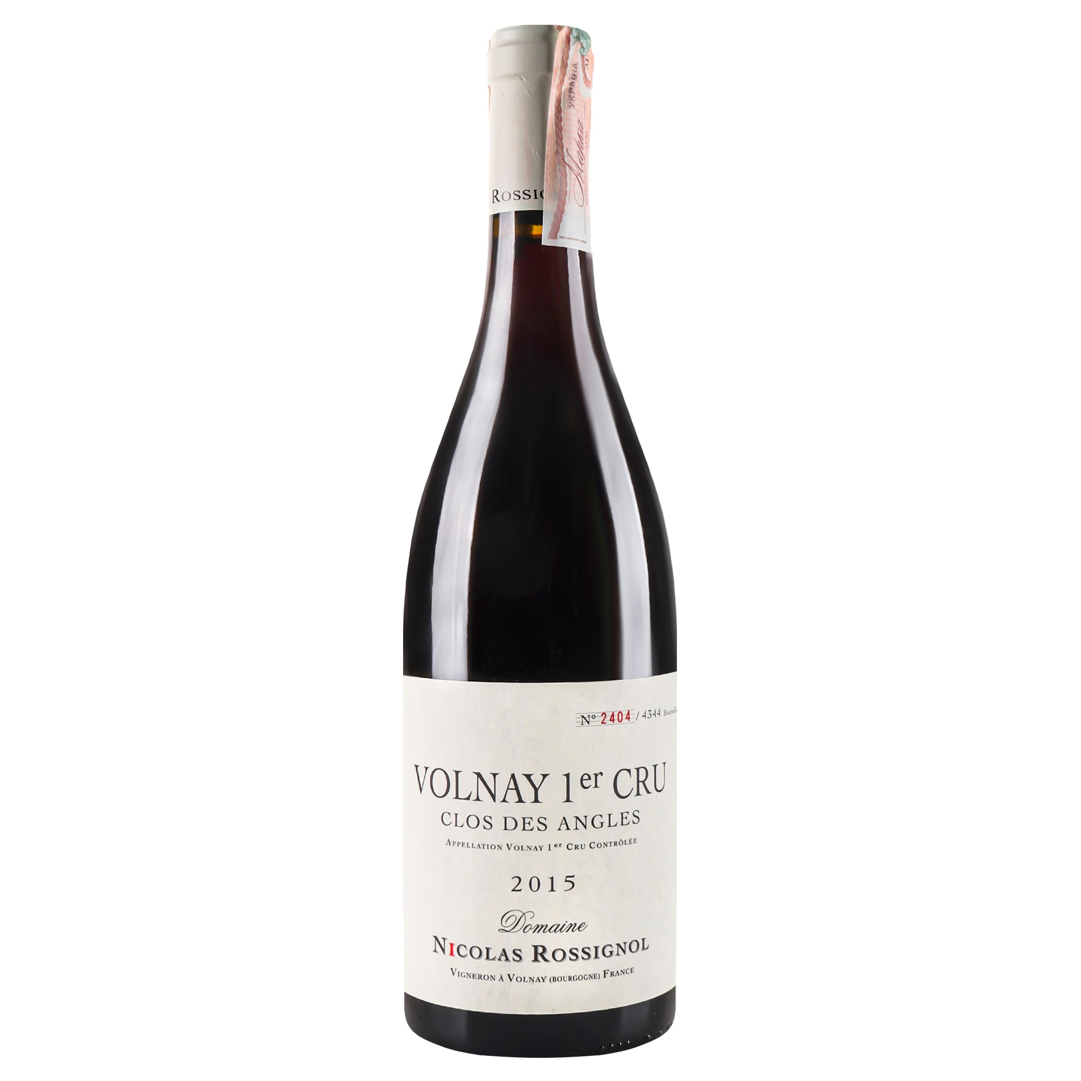 Вино Nicolas Rossignol Volnay Premier Cru Clos Des Angles 2015 AOC, 13%, 0,75 л (748273) - фото 1