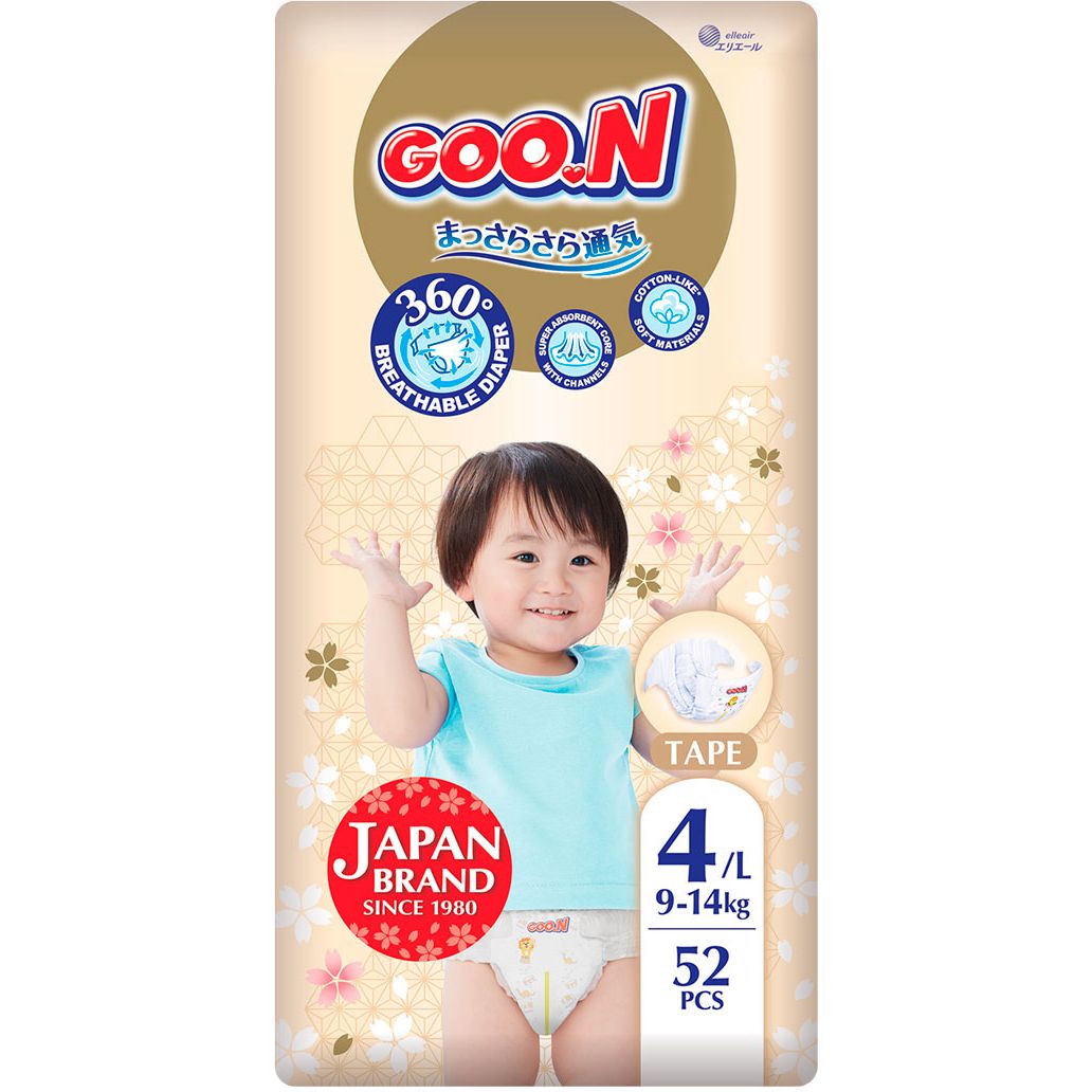 Подгузники Goo.N Premium Soft L (9-14 кг) 52 шт. - фото 1