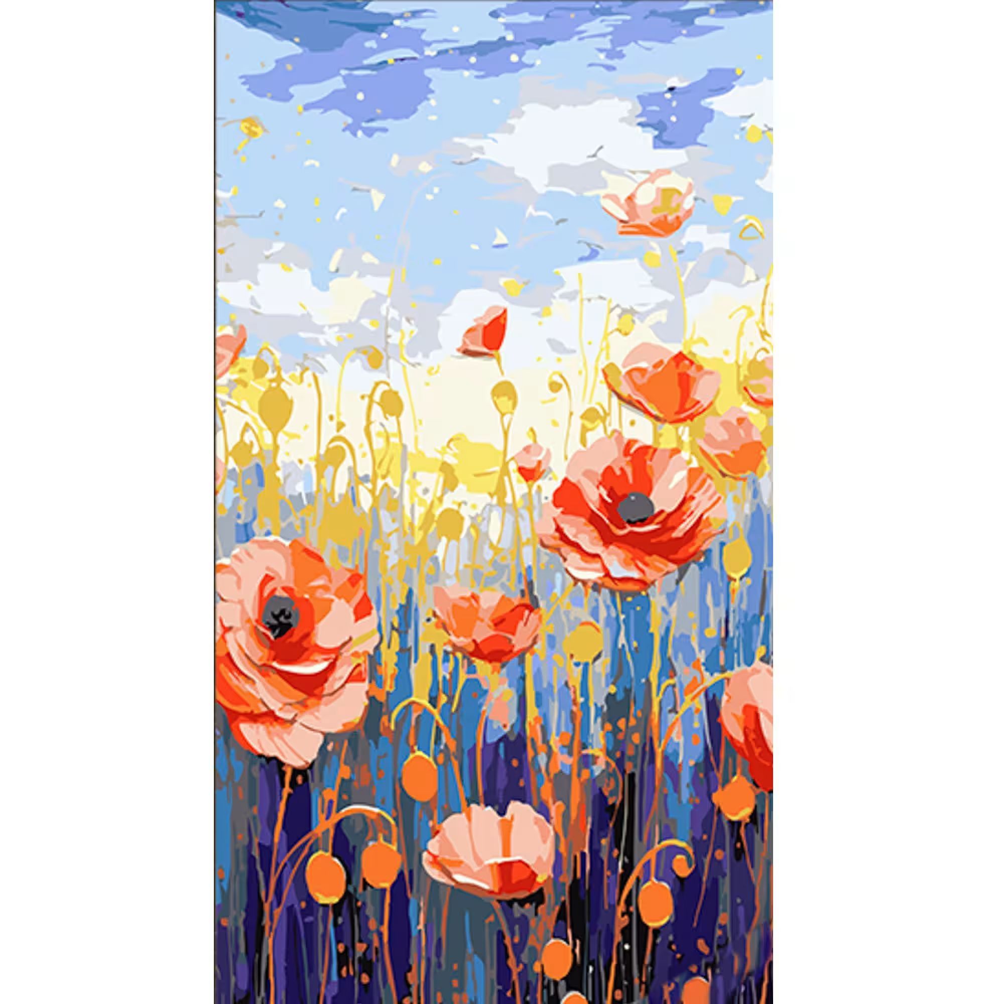 Набор для росписи по номерам Strateg Пышное цветение маков в поле 50х25 см (WW150) - фото 1