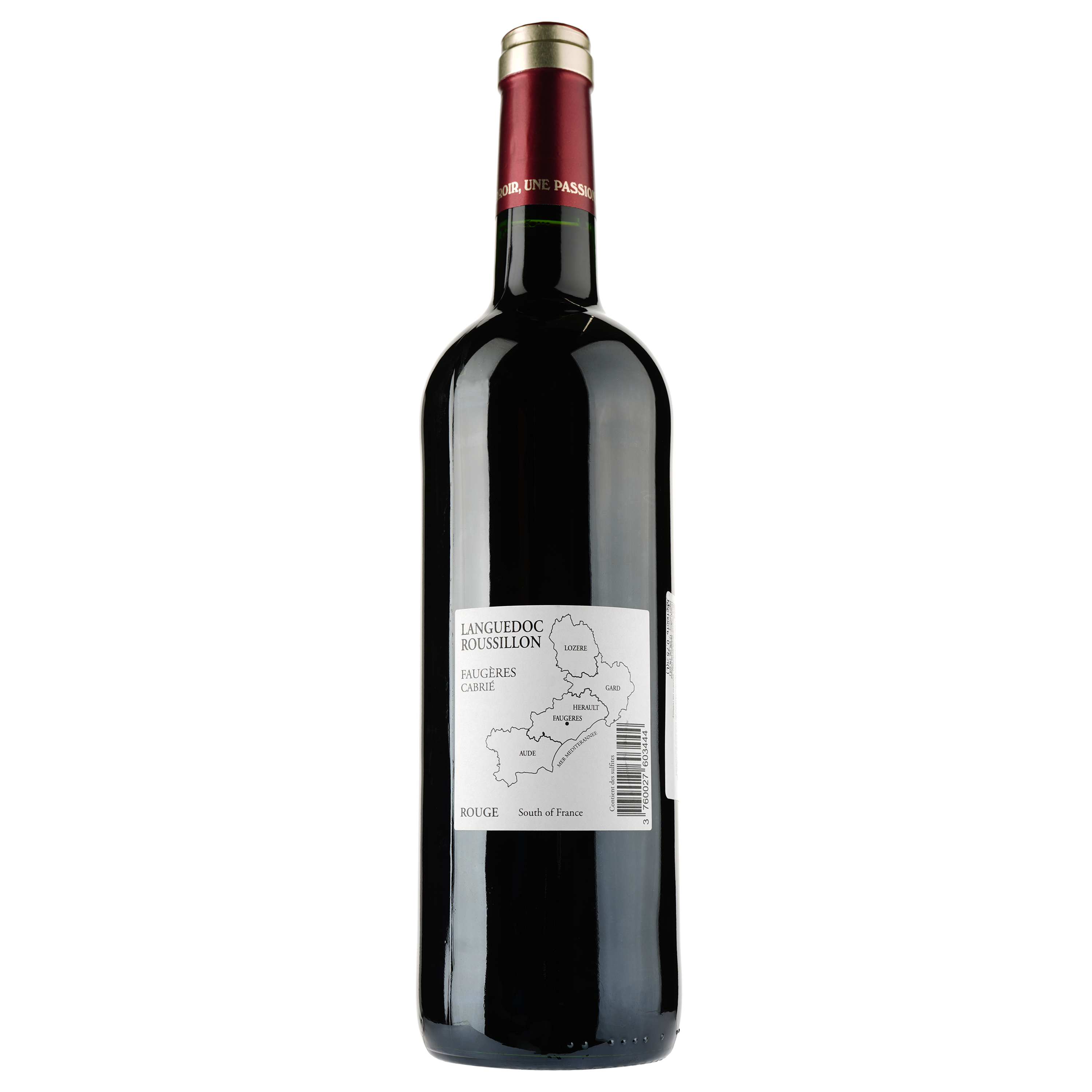 Вино Les Vignerons de Cabrie Rouge AOP Faugeres, красное, сухое, 0.75 л - фото 2