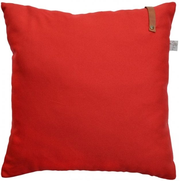 Подушка декоративная Прованс Scarlet с кожаным декором, 45х45 см (14952) - фото 1