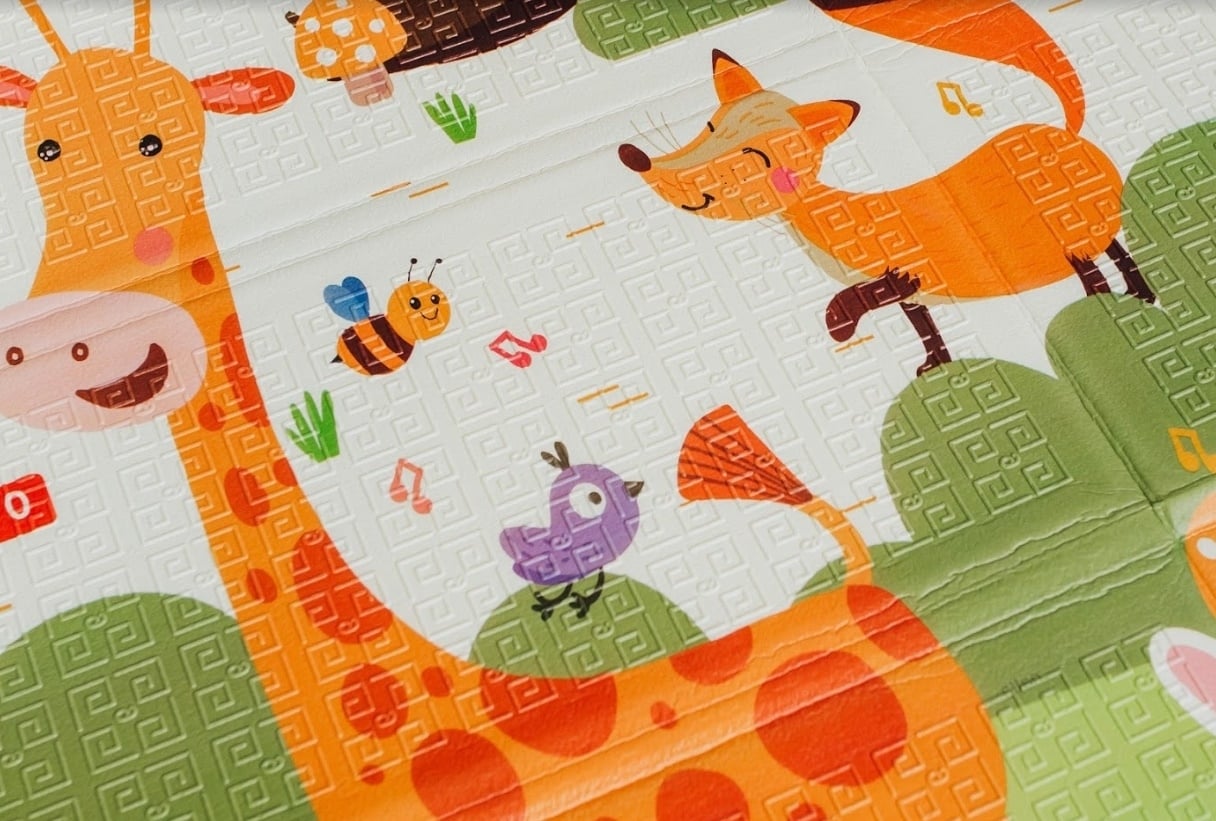 Дитячий двосторонній складаний килимок Poppet Весела жирафа і Загадковий ліс, 150х180 см (PP009-150) - фото 4