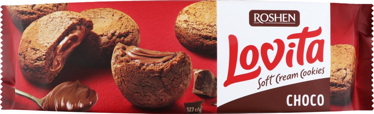 Печиво Roshen Lovita Soft Cream Cookies choco 127 г (901868) - фото 1