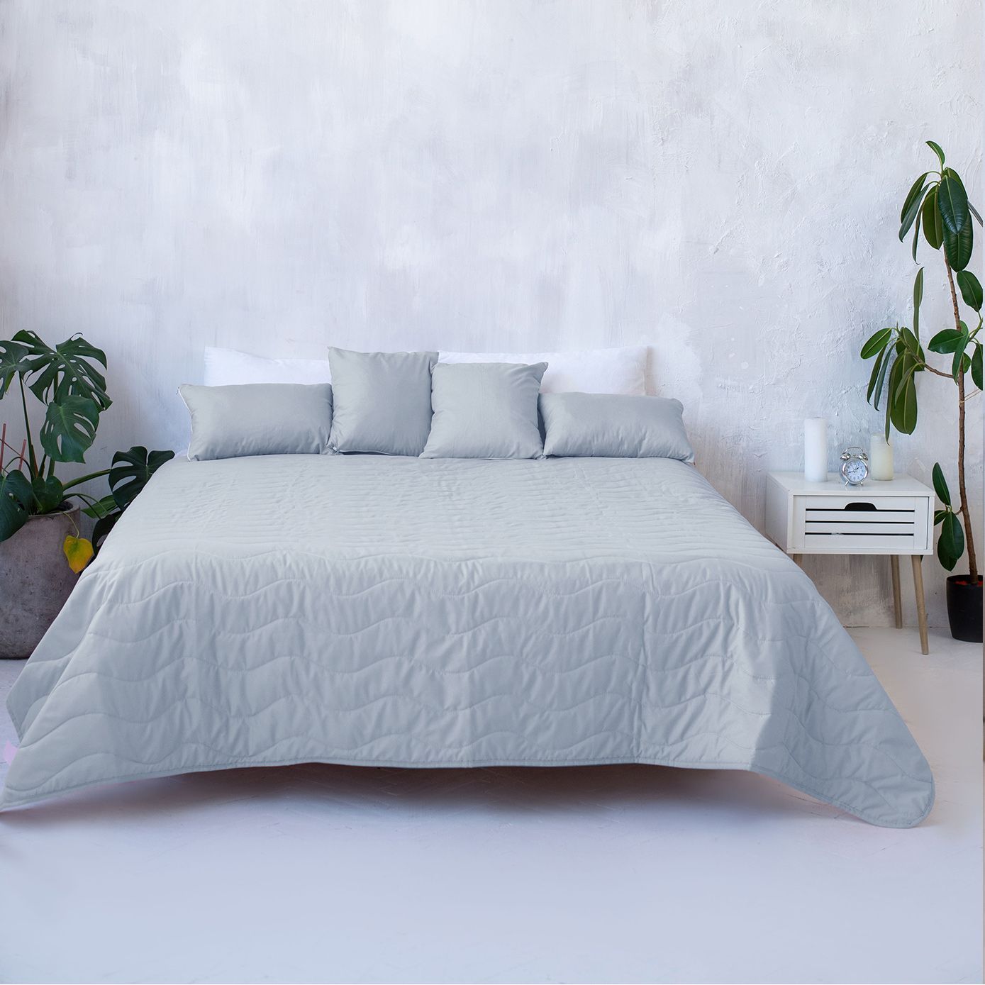 Декоративное покрывало Sonex Capri 220х240 см серое с белым (SO102405) - фото 6