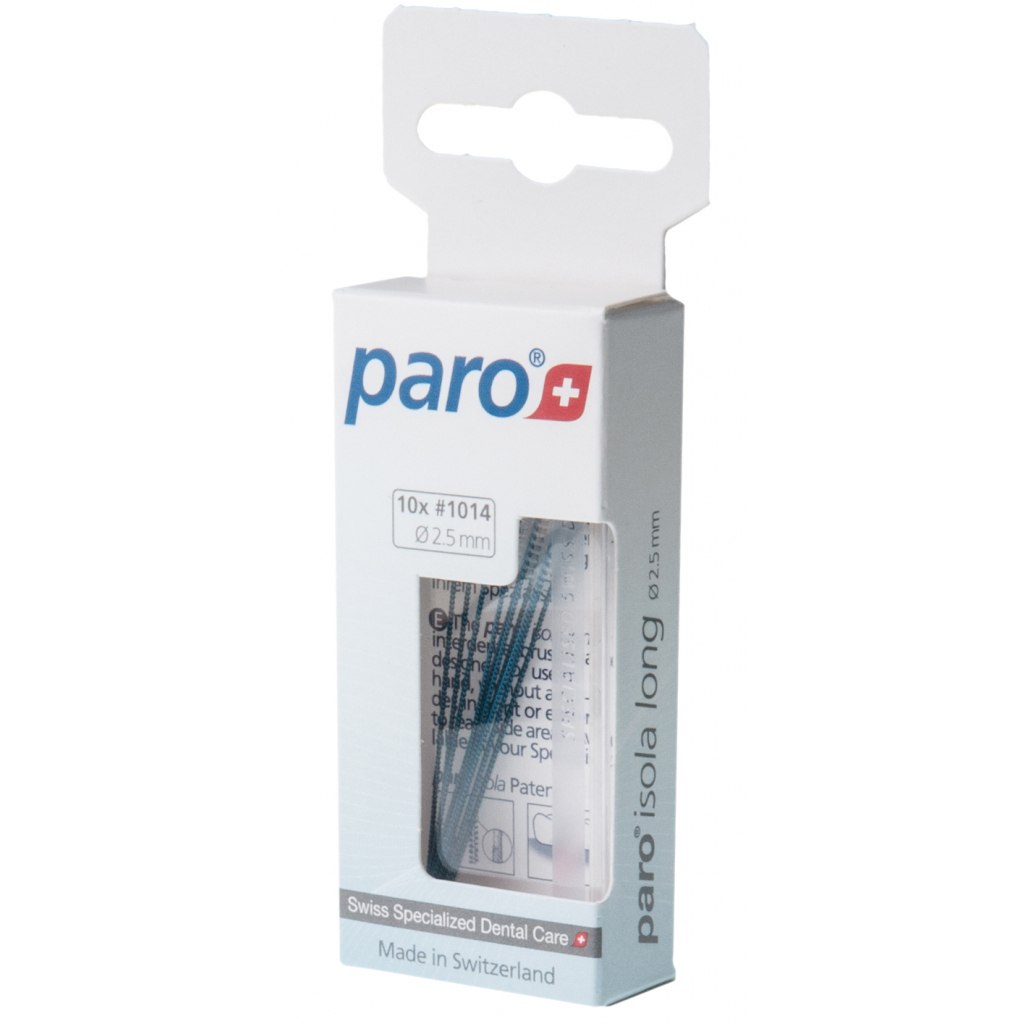 Довгі міжзубні щітки Paro Swiss Isola Long хх-тонкі циліндричні 2.5 мм 10 шт. сині (Esro AG) - фото 2