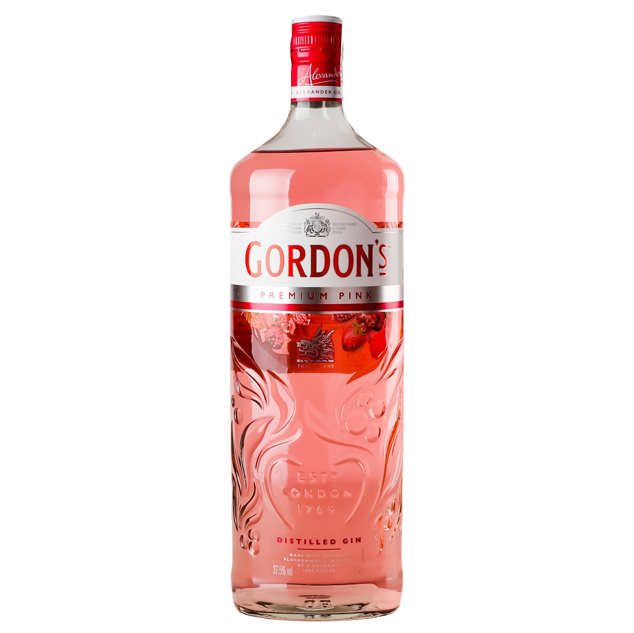 Джин Gordon's Premium Pink, 37,5%, 1 л - фото 1