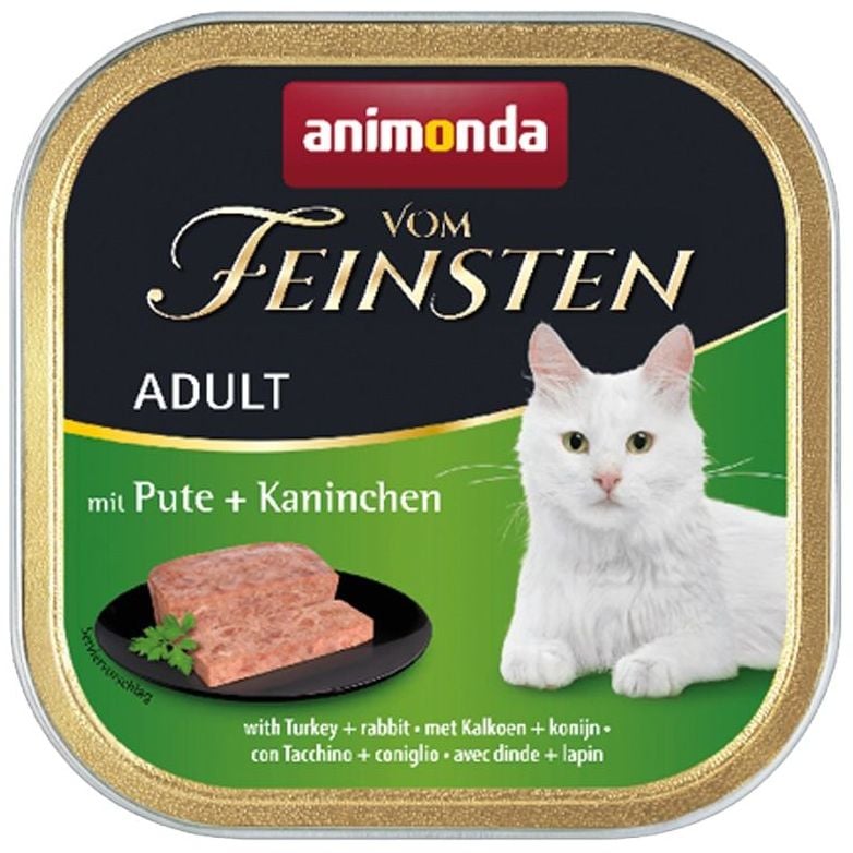 Вологий корм для котів Animonda Vom Feinsten Adult with Turkey + Rabbit, з індичкою та кроликом, 100 г - фото 1
