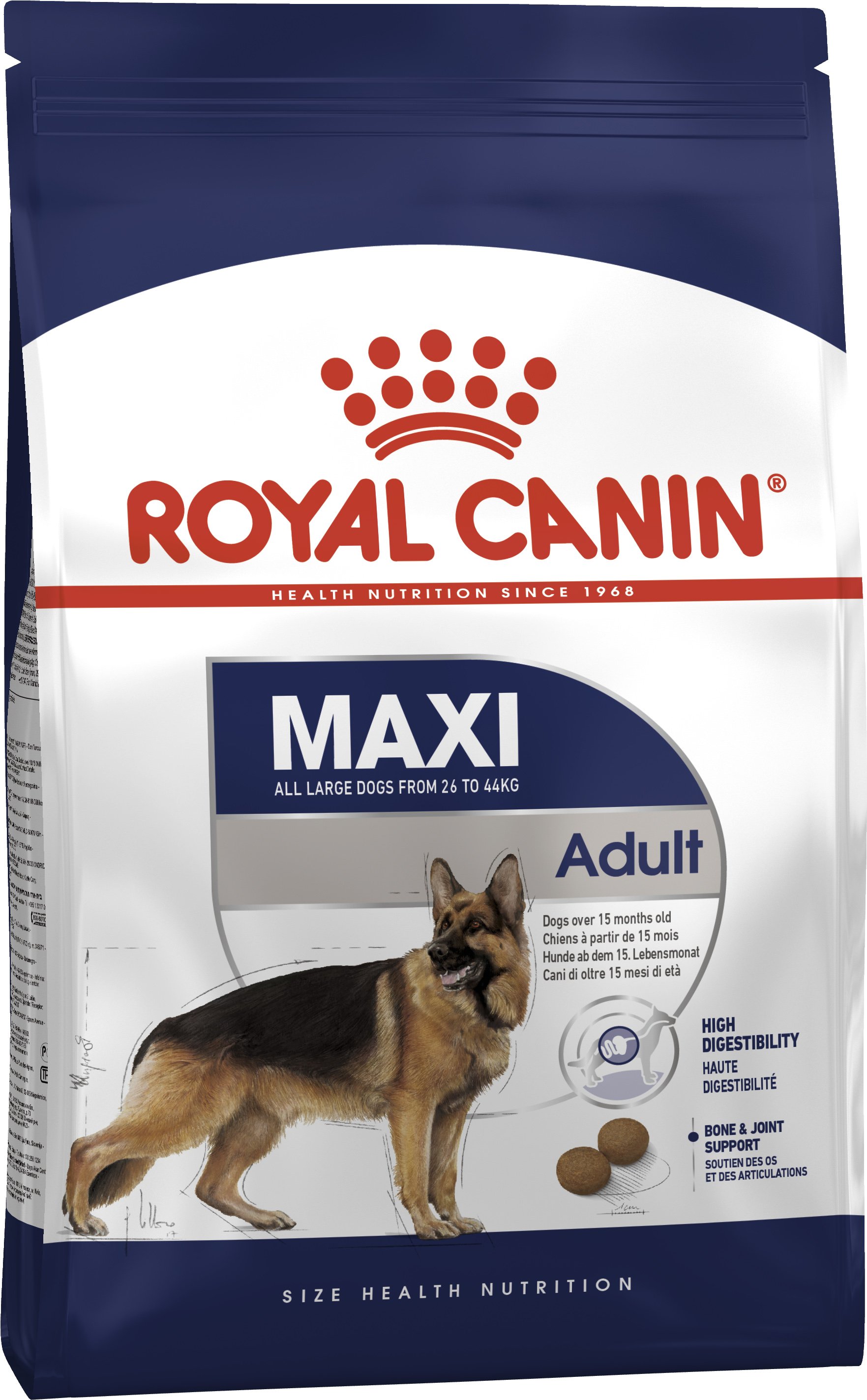 Сухой корм Royal Canin Maxi Adult для взрослых собак крупных пород, с мясом птицы и кукурузой, 15 кг - фото 1
