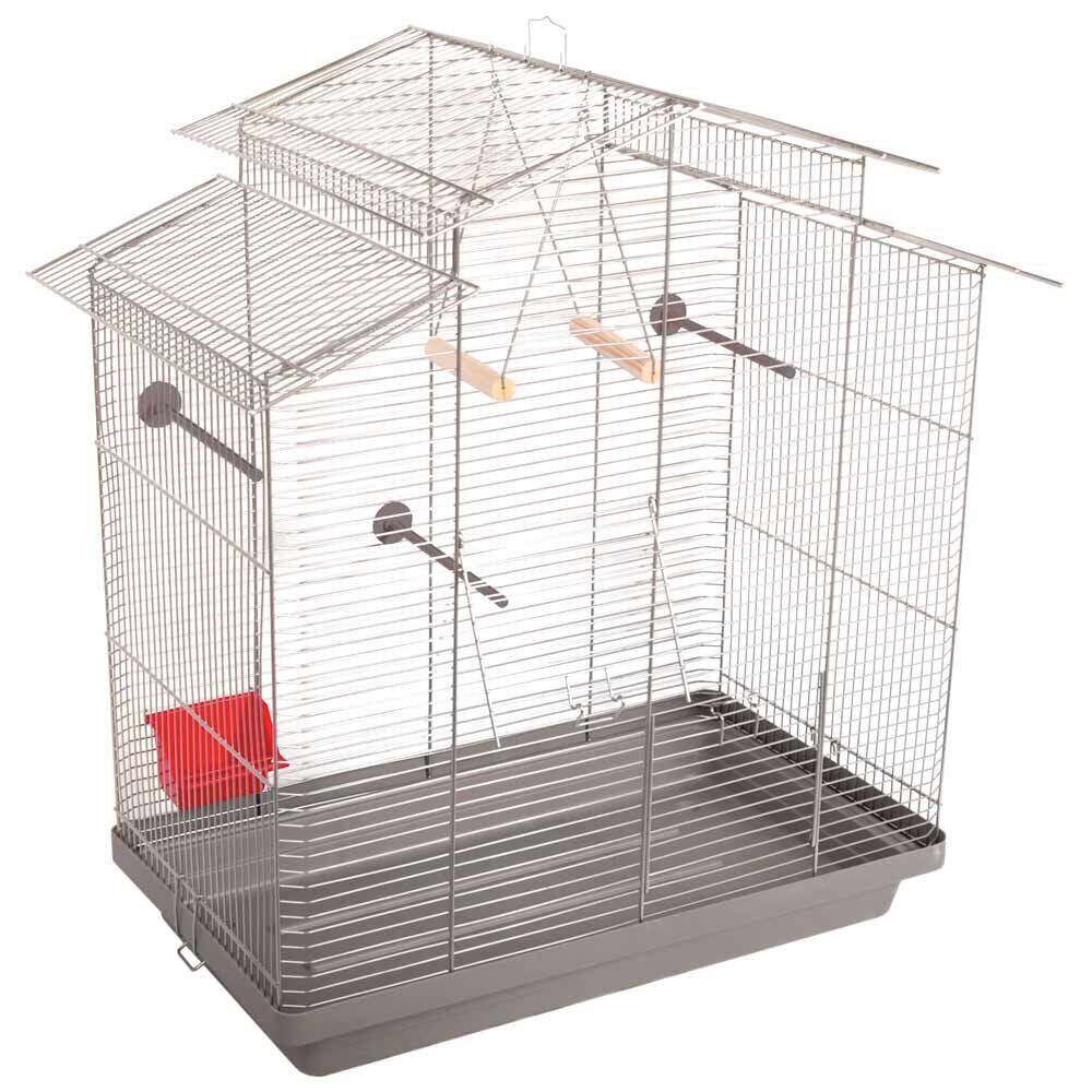 Клетка для птиц Природа Нимфа, 70x40x76 см, серая - фото 1