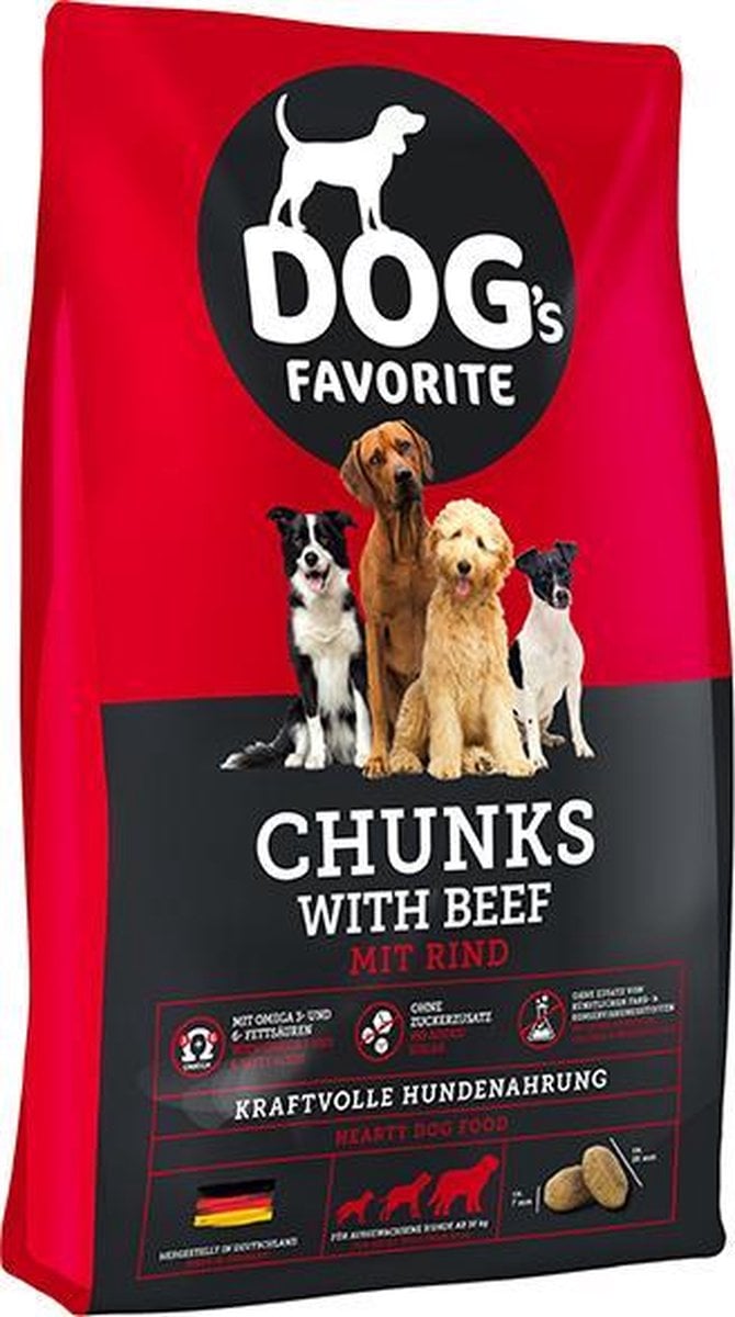 Сухой корм для собак Happy Dog Dog's Favorite Chunks With Beef, с говядиной, 15 кг (60947) - фото 1