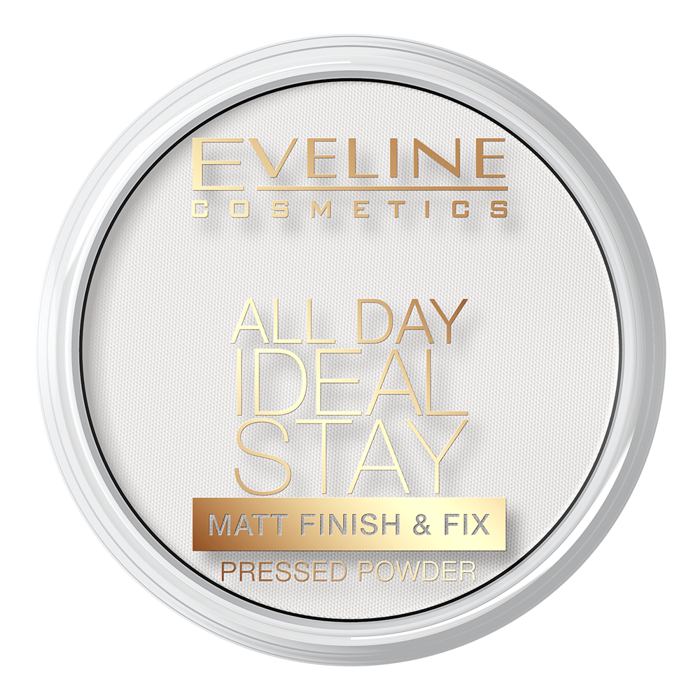 Фиксирующая прессованная пудра Eveline All Day Ideal Stay, тон 60 (White), 12 г (LPUDADMAT60) - фото 1
