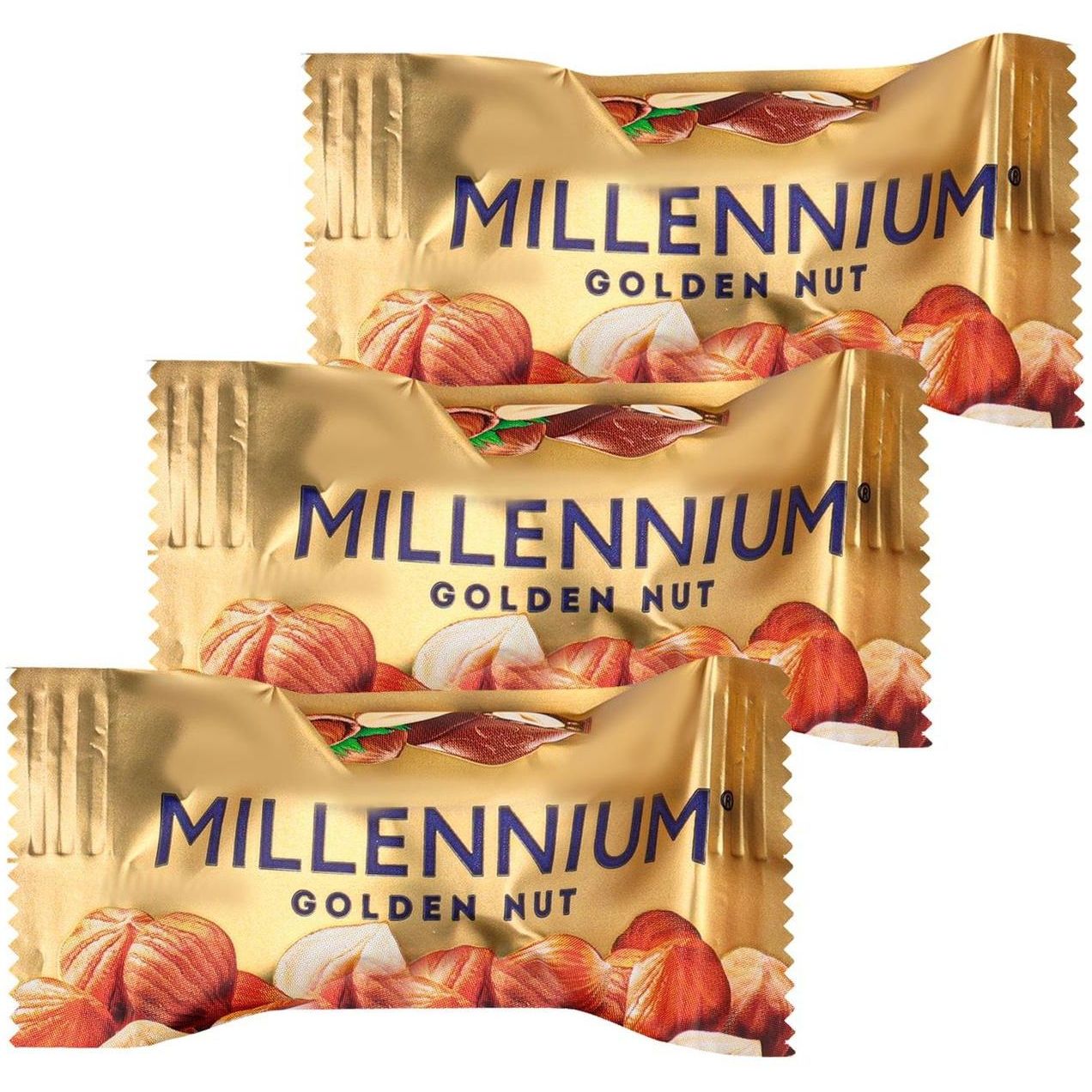 Цукерки Millennium Golden Nut з начинкою та цілими горіхами 2 кг - фото 1