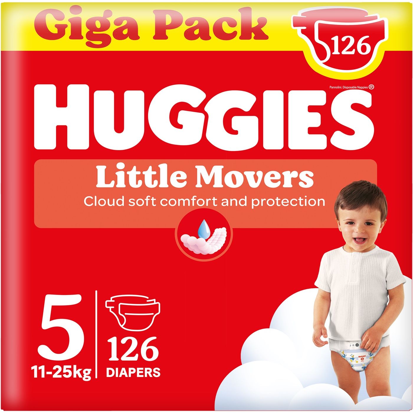 Подгузники Huggies Little Movers Giga 5 (11-25 кг) 126 шт. - фото 1