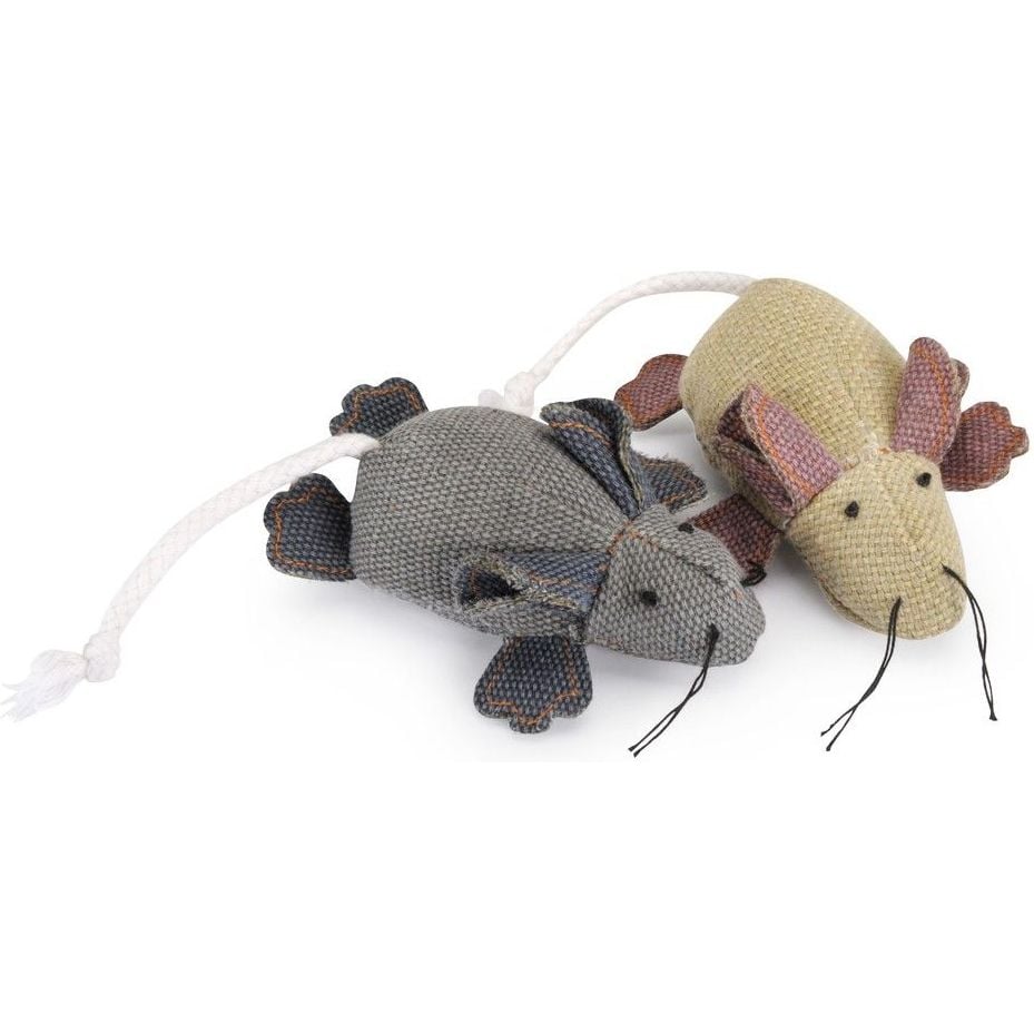 Іграшка для котів Camon Джинсова мишка, з ароматом котячої м'яти, 10 см, в асортименті - фото 3