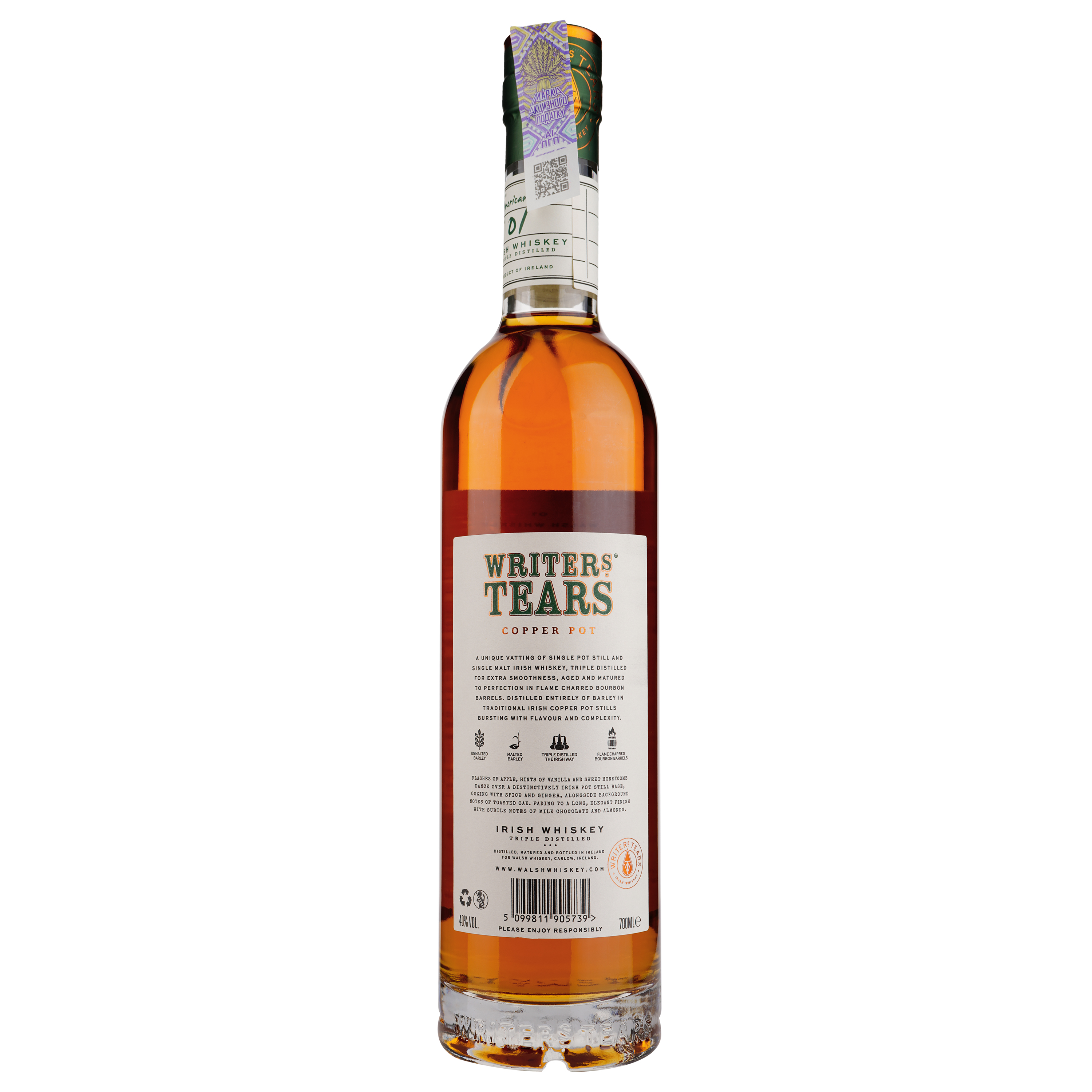 Віскі Writers Tear's Irish Whiskey, в подарунковій упаковці, 40%, 0,7 л (8000009490930) - фото 2