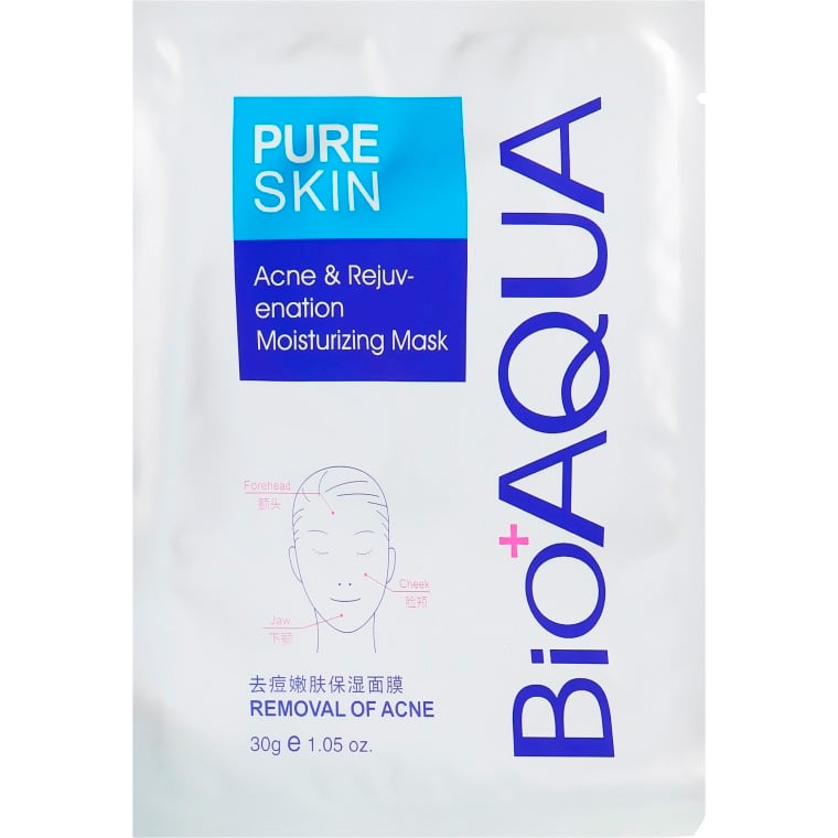 Маска для обличчя Bioaqua Pure Skin Acne&Rejuvenation Moisturizing Mask, 30 г - фото 1