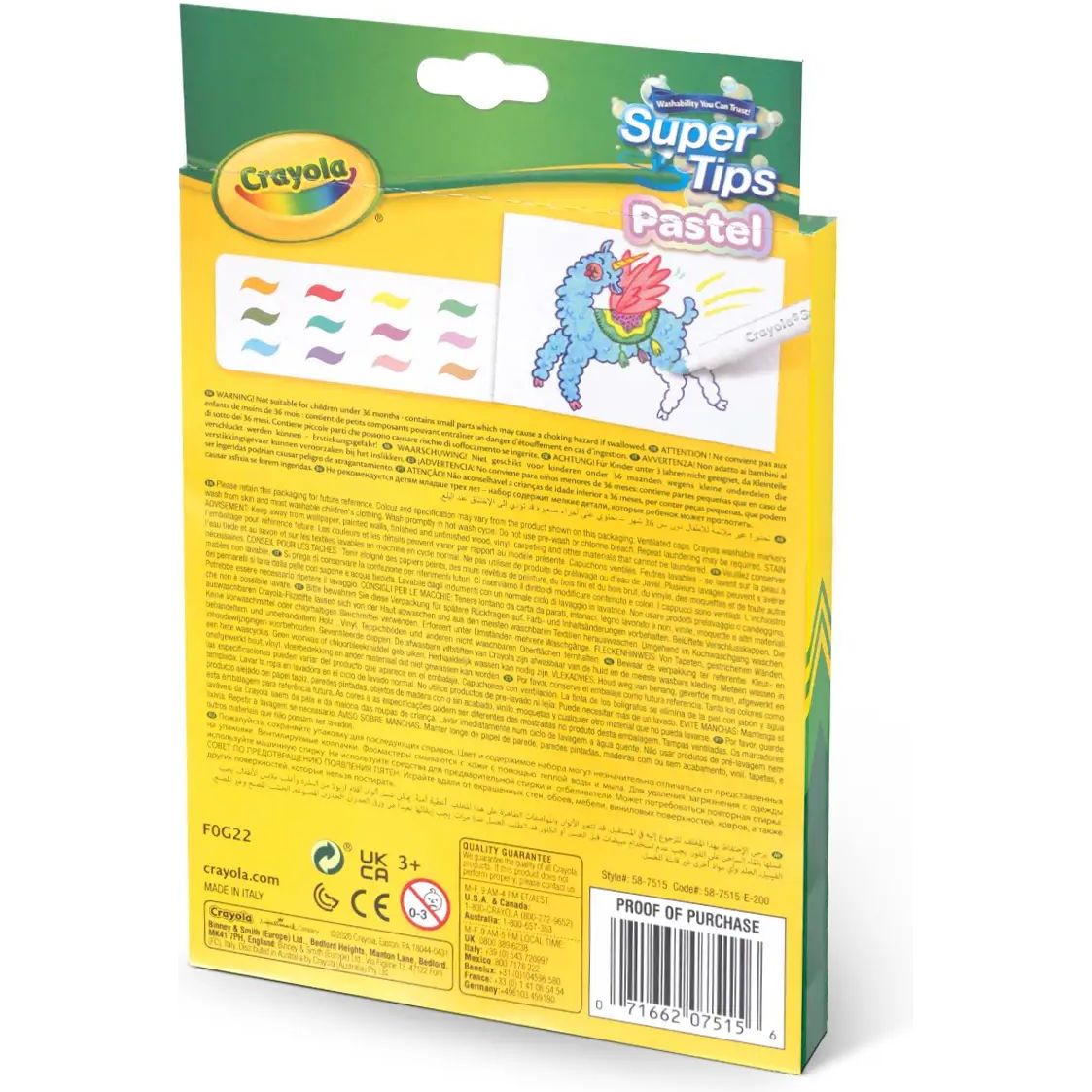 Набір фломастерів Crayola SuperTips washable пастельні кольори 12 шт. (58-7515) - фото 6
