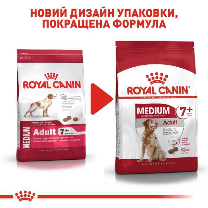 Сухий корм для старіючих собак Royal Canin Medium Adult 7+, 4 кг (3005040) - фото 2