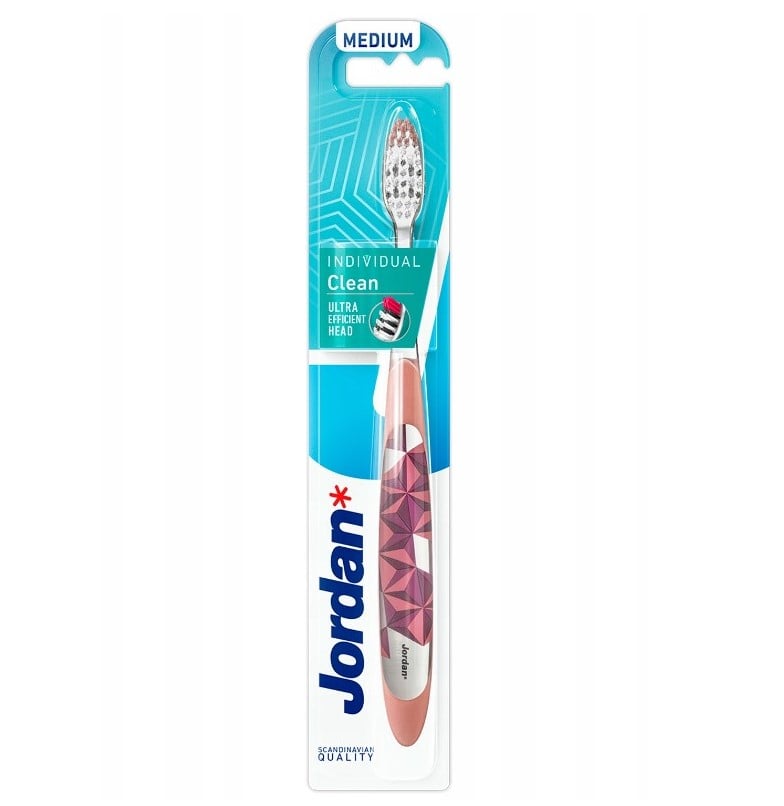 Зубна щітка Jordan Individual Clean Medium, рожевий - фото 1