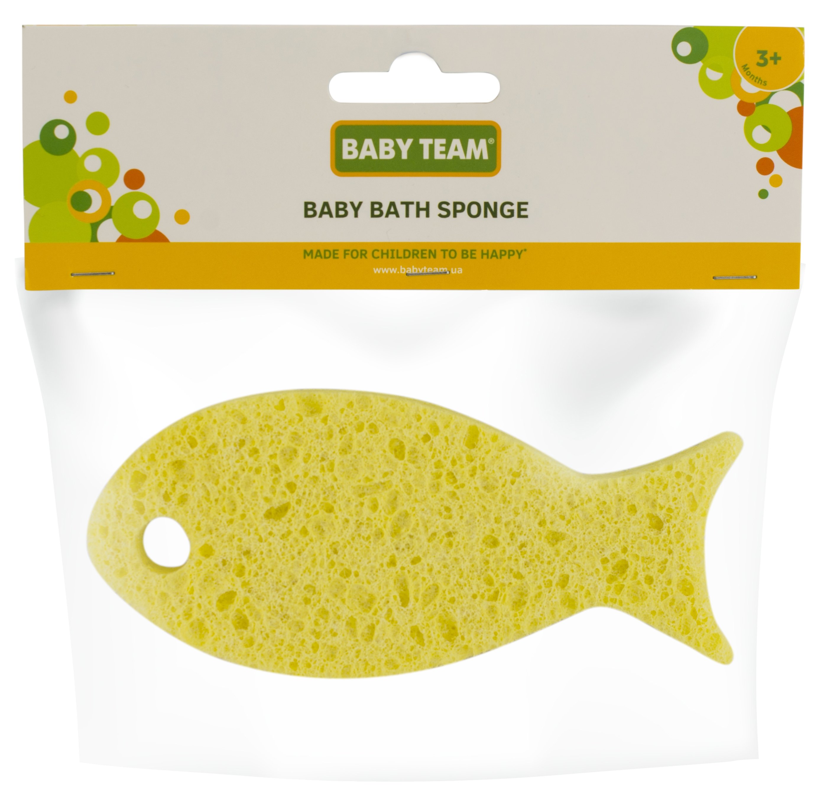 Губка для купання Baby Team Рибка, жовтий (7407) - фото 3