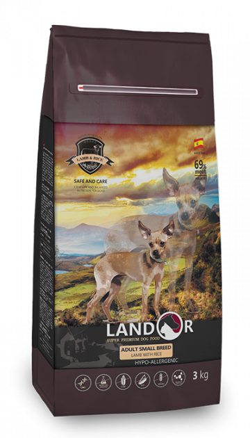 Сухий корм для собак дрібних порід Landor, качка з рисом, 1 кг - фото 1
