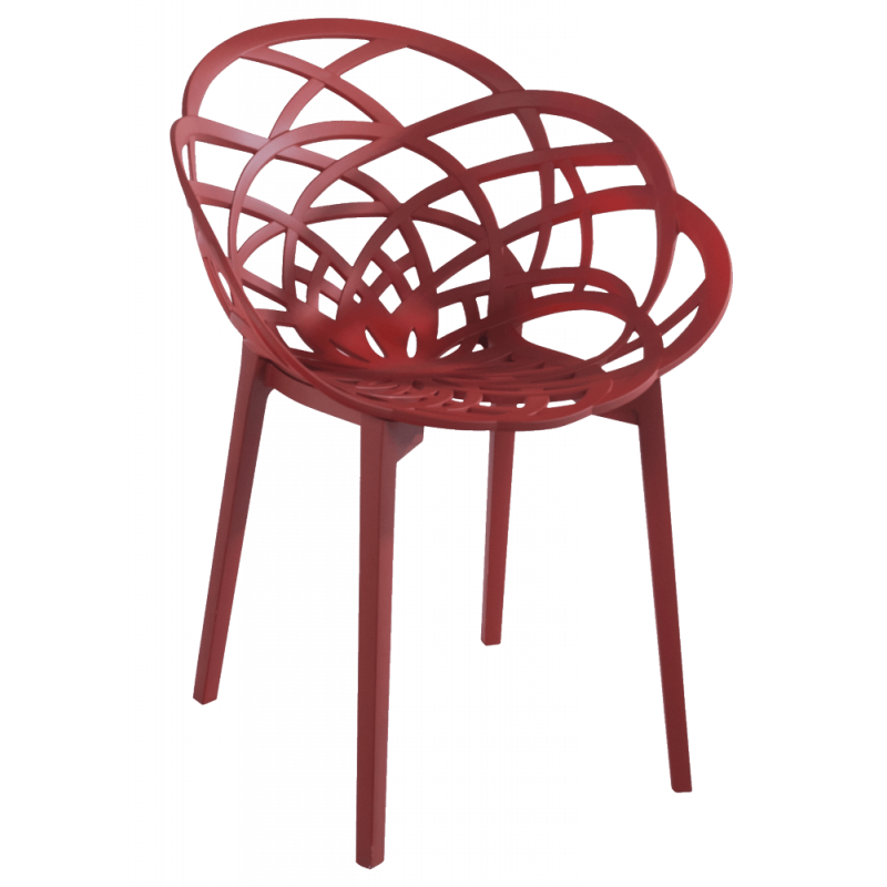 Кресло Papatya Flora, матовый красный кирпич сиденье, ножки матовый кирпич (816816) - фото 1