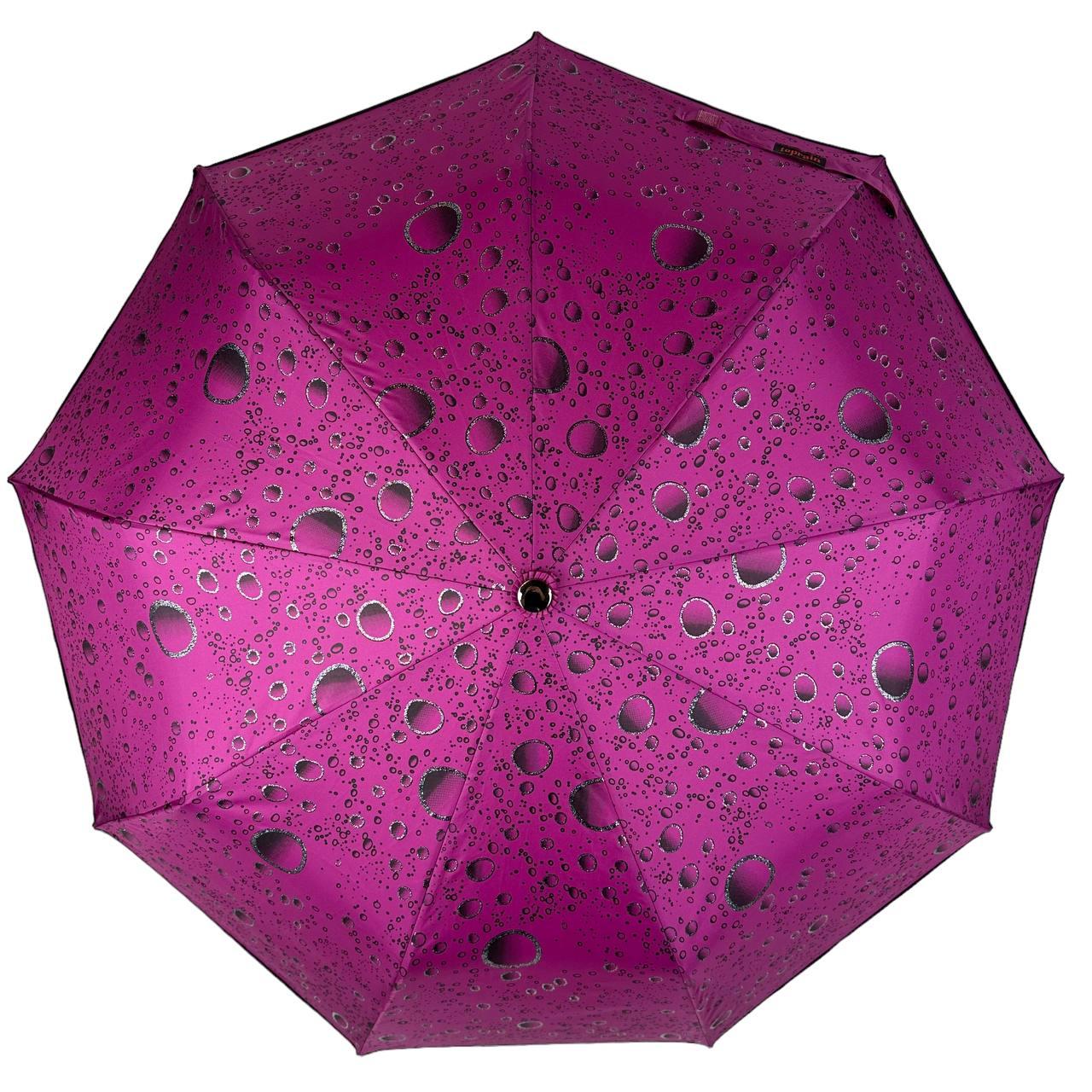 Женский складной зонтик полуавтомат Toprain 99 см розовый - фото 5