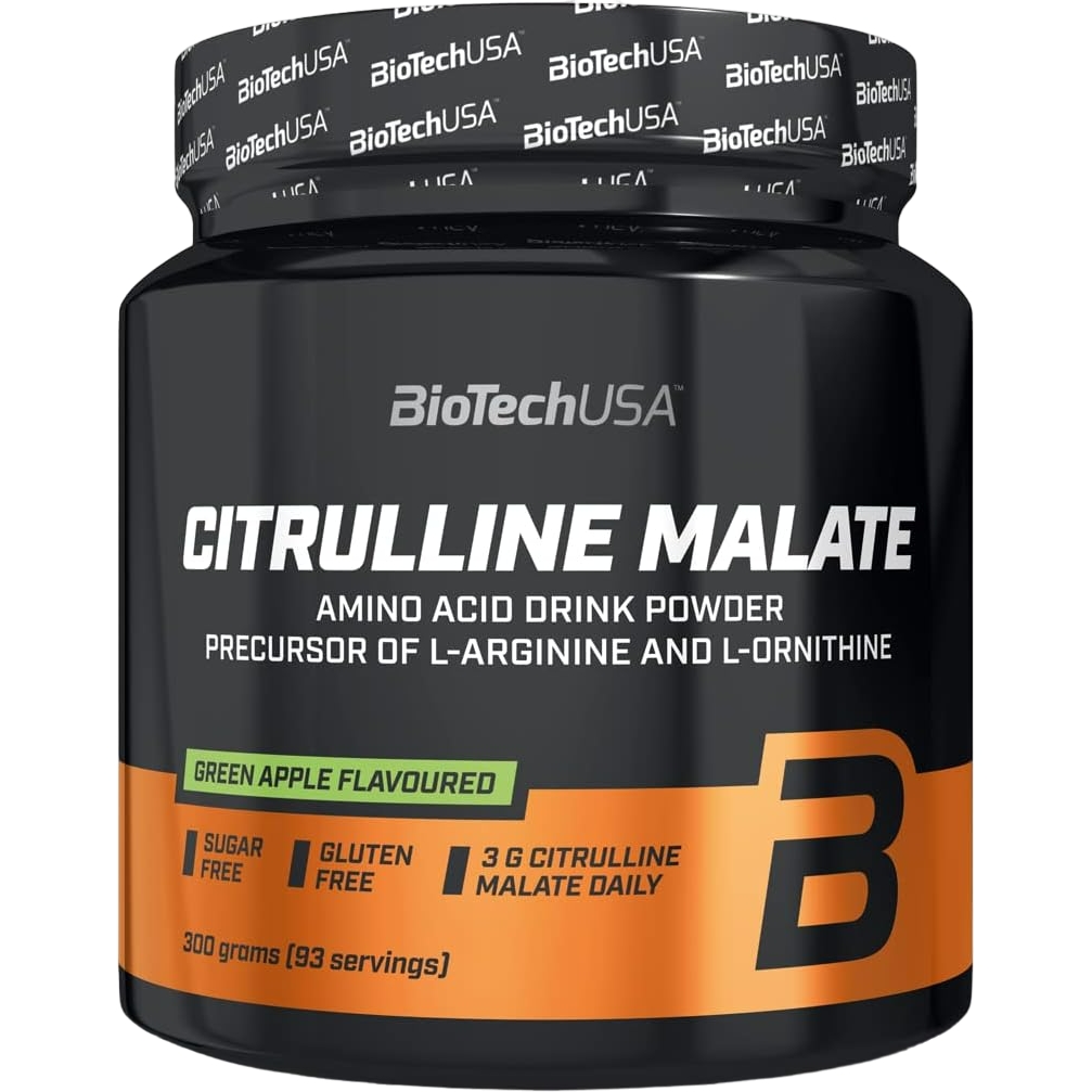 Передтренік BiotechUSA Citrulline Malate Powder Green apple 300 г - фото 1