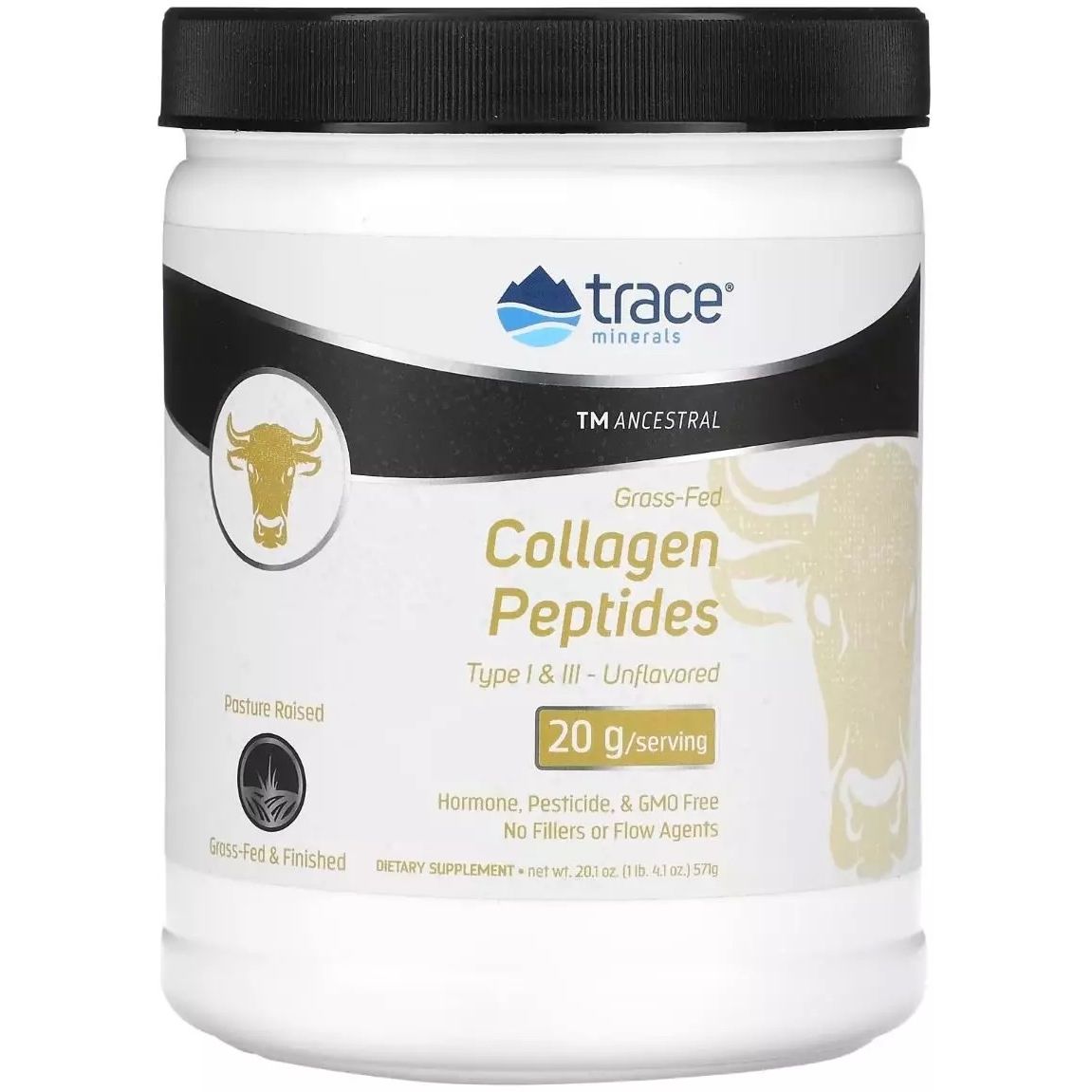 Коллагеновые пептиды Trace Minerals Grass-Fed Collagen Peptides 571 г - фото 1