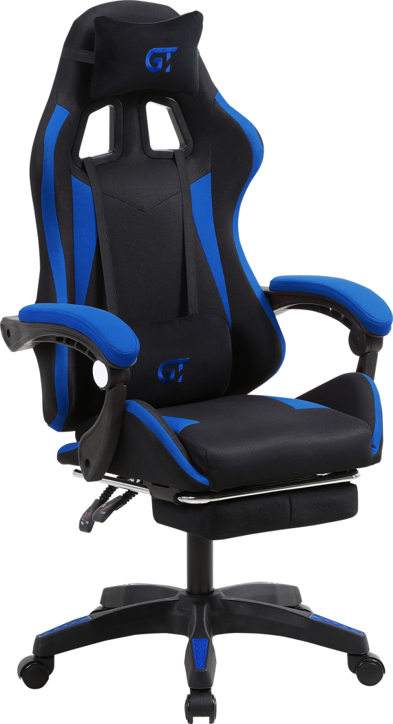 Геймерское кресло GT Racer черное с синим (X-2324 Fabric Black/Blue) - фото 3
