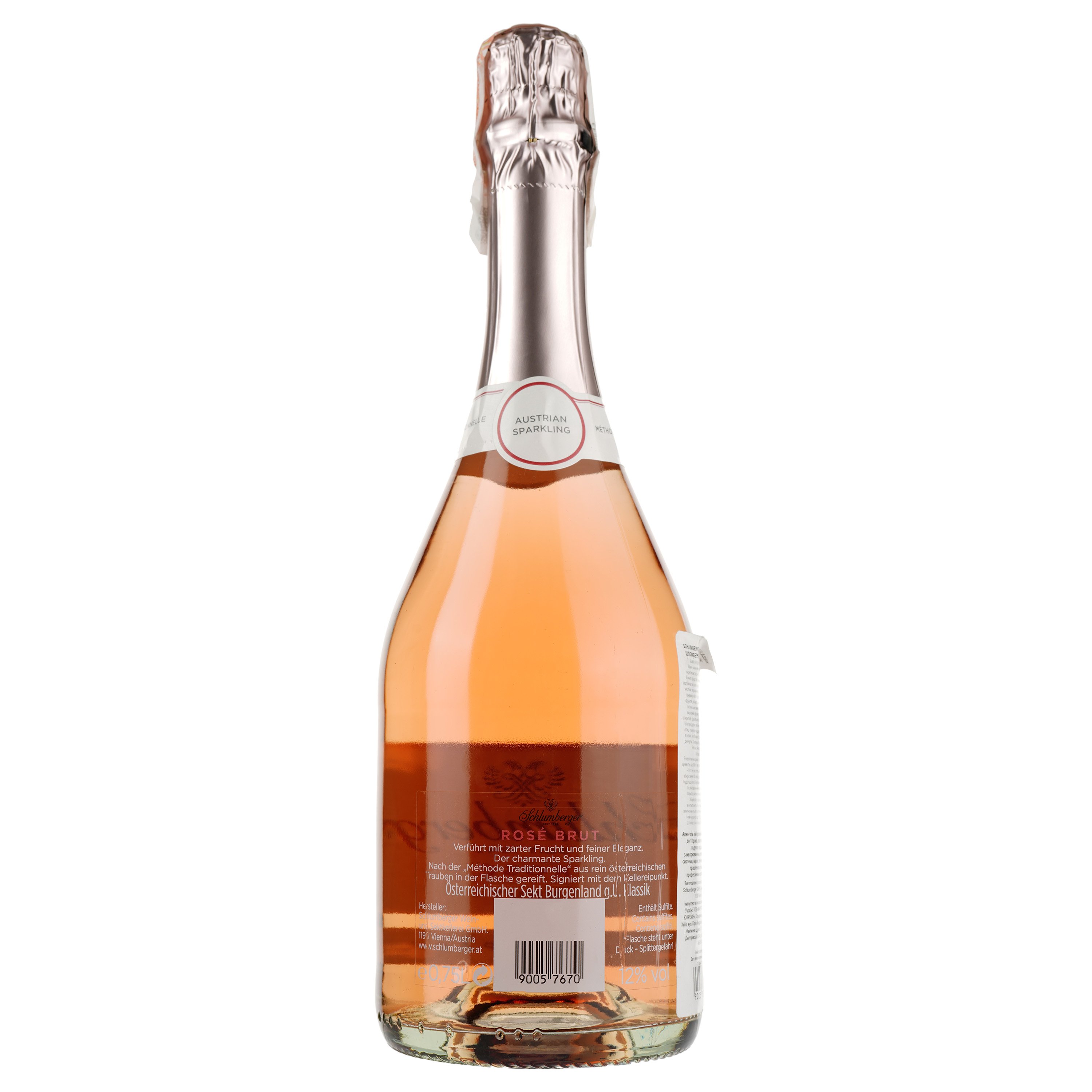 Вино ігристе Schlumberger Klassik Rose brut, рожеве, брют, 11,5%, 0,75 л (713950) - фото 3
