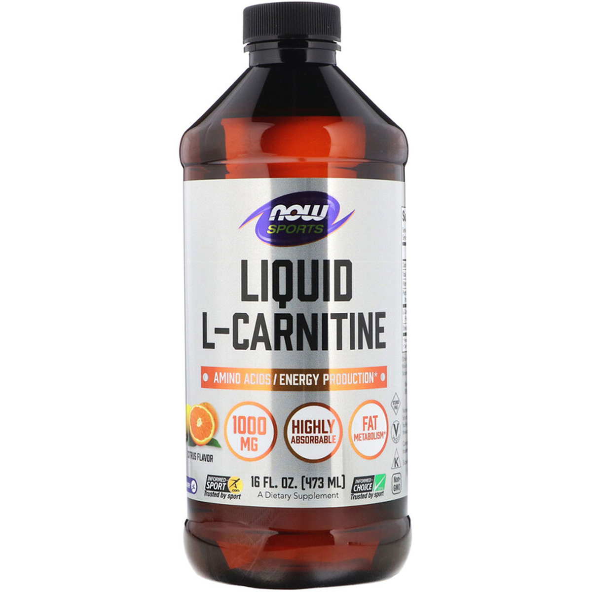 L-Карнітин Now Foods L-Carnitine з цитрусовим смаком 1000 мг 473 мл - фото 1