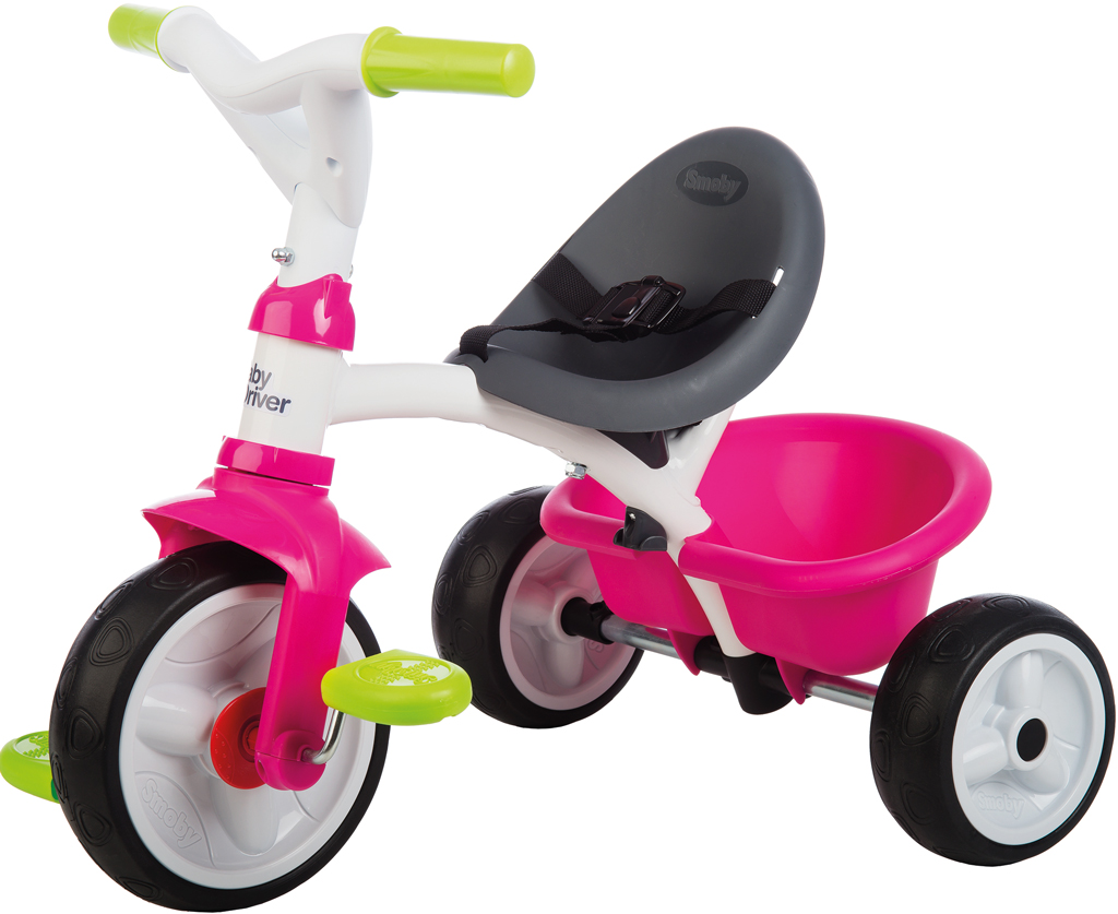 Триколісний велосипед Smoby Toys Бебі Драйвер з козирком і багажником, рожевий (741201) - фото 3