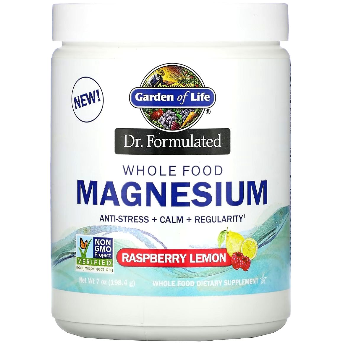 Магний Garden of Life Whole Food Magnesium Powder цельнопищевой со вкусом малины и лимона 198.4 г (GOL12277) - фото 1