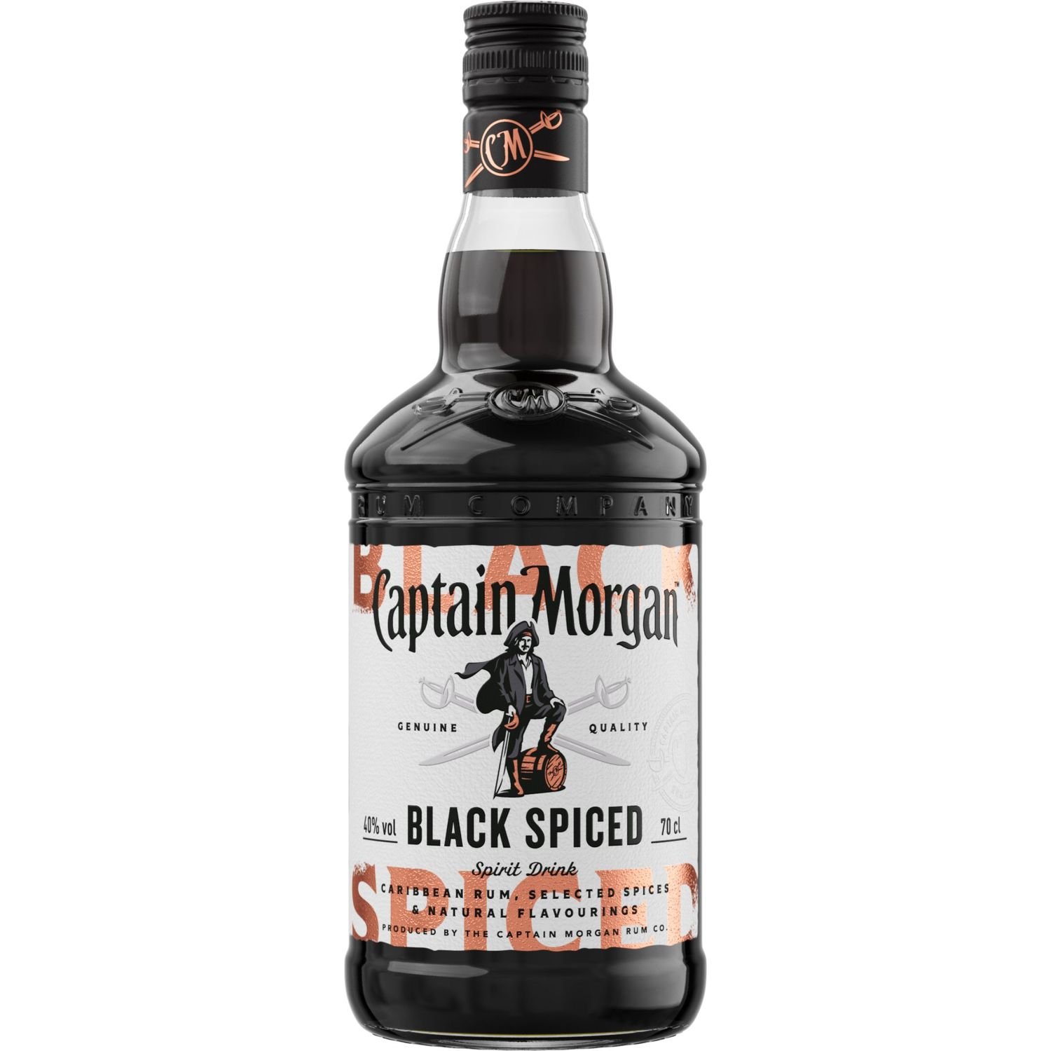 Ромовый напиток Captain Morgan Black Spiced, 40%, 0,7 л (598063) - фото 1