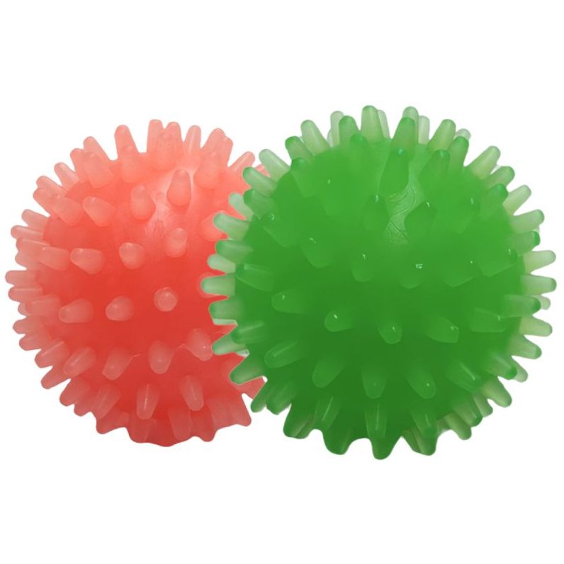 Набір іграшок для собак Fox М'ячі з шипами, з ароматом ванілі, 4 см, 1 шт., помаранчевий та зелений - фото 1