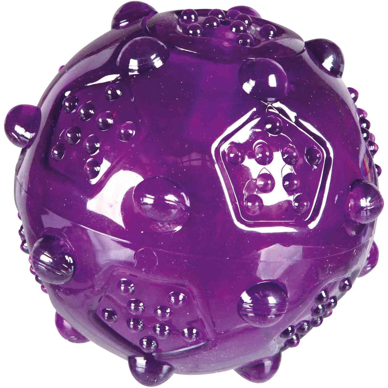 Іграшка для собак Trixie М'яч голчастий з пищалкою, 7 см, фіолетова - фото 1