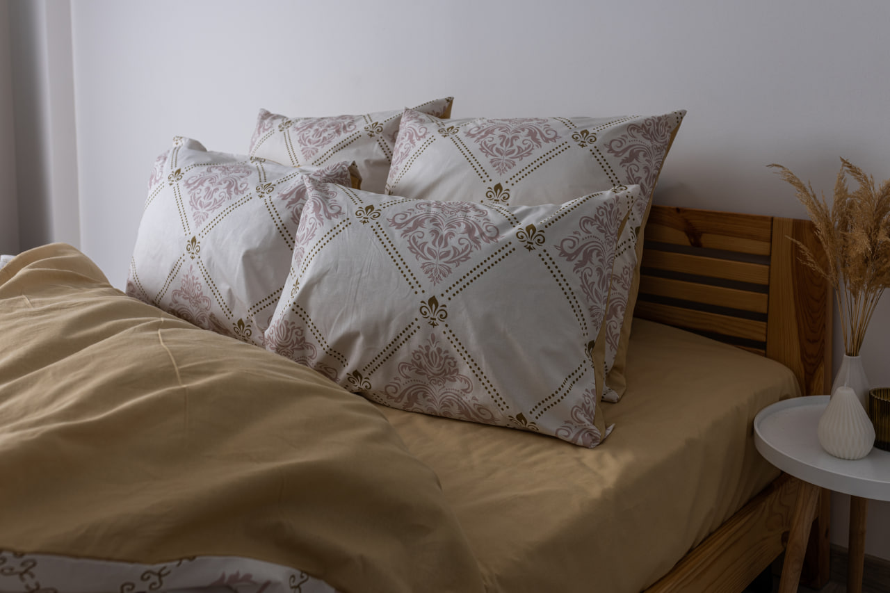 Комплект постільної білизни ТЕП Happy Sleep Glorius євро кремовий з білим (2-03796_26064) - фото 3