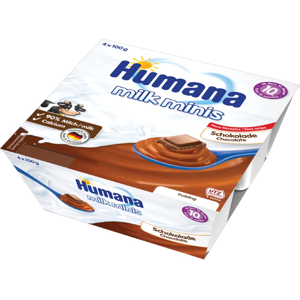 Пудинг Humana Шоколадний Milk Minis, 4 шт. по 100 г - фото 1