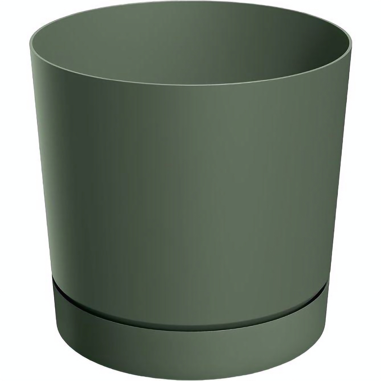 Горшок для цветов Prosperplast Tubo P с подставкой 1.8 л темно-зелений (66897-2411) - фото 1