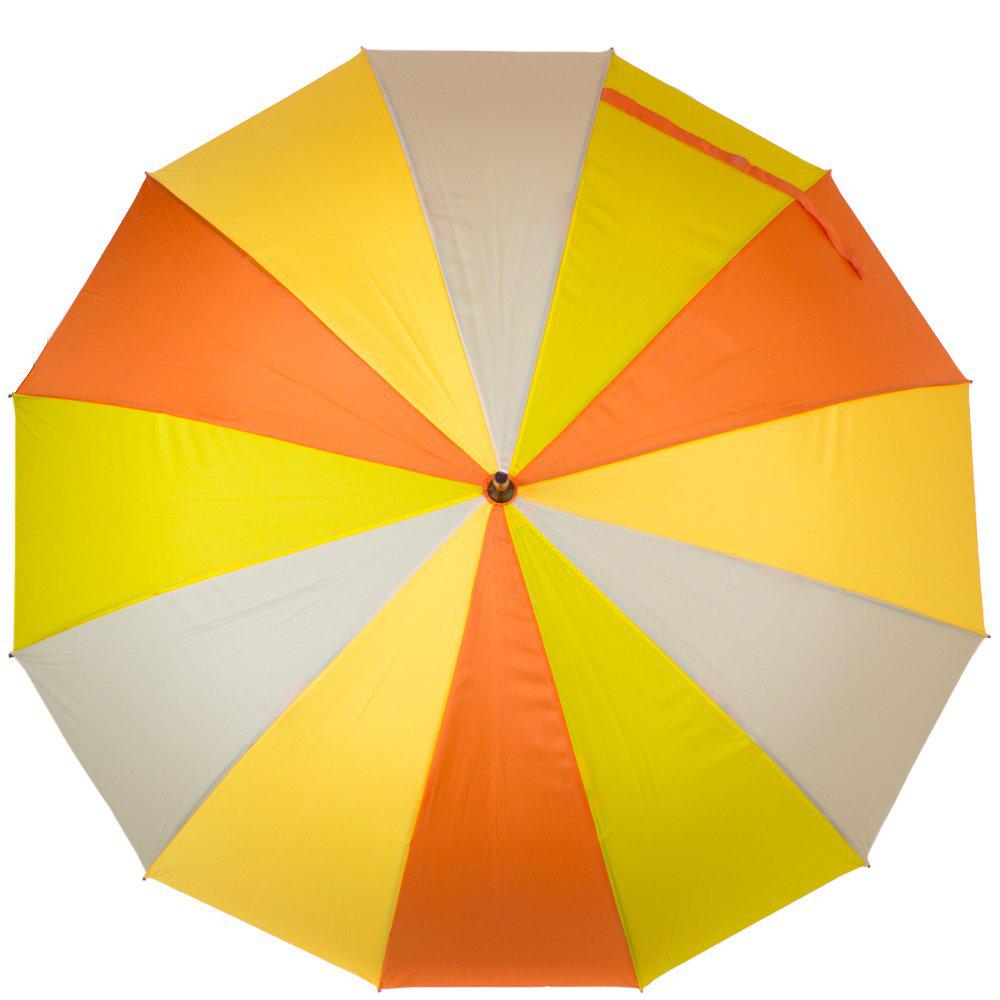 Жіноча парасолька-палиця напівавтомат Fare 110 см жовта - фото 2