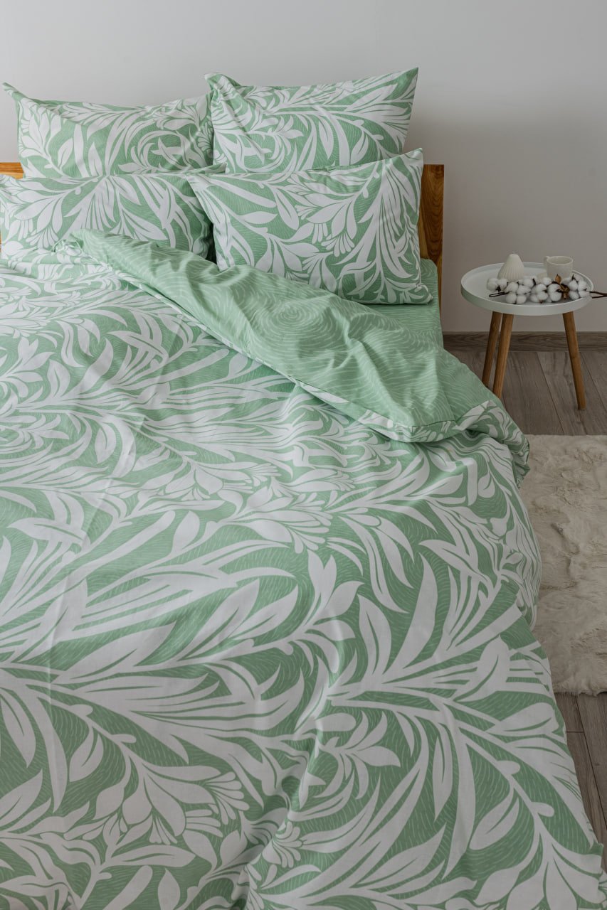 Комплект постельного белья ТЕП Soft dreams Mint Fantasy евро мятный с белым (2-03859_25331) - фото 4