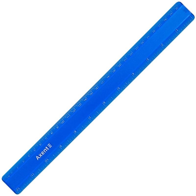 Линейка Axent пластиковая синяя 30 см (7530-02-A) - фото 1