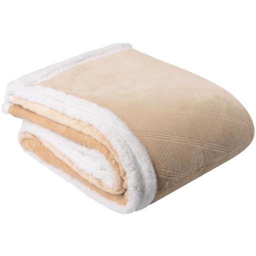 Одеяло Soho Plush hugs Beige флисовое, 200х150 см, бежевое с белым (1222К) - фото 1