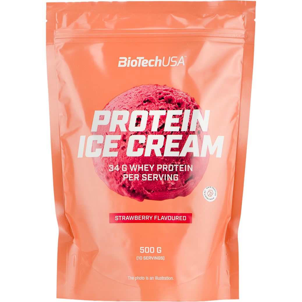 Протеиновое мороженое BioTech USA Protein Ice Cream Клубника 500 г - фото 1