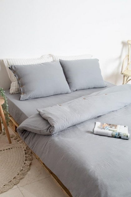 Комплект постельного белья Irya Marla gri, евростандарт, серый (svt-2000022293389) - фото 1