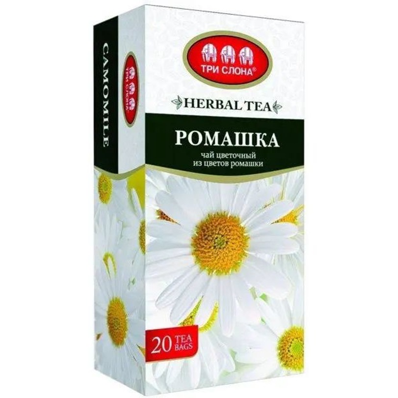 Чай цветочный Три слона Ромашка 20 г (20 шт. х1 г) (734070) - фото 1